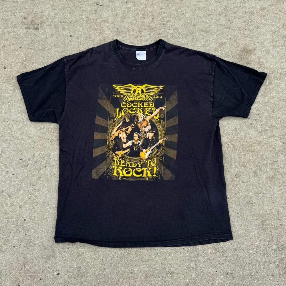 Vintage Aerosmith T-Shirt / Cocked Locked Ready To Rock / XL / 2010